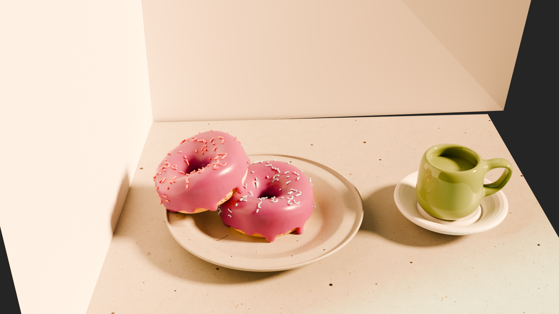 Rendered donut in Blender